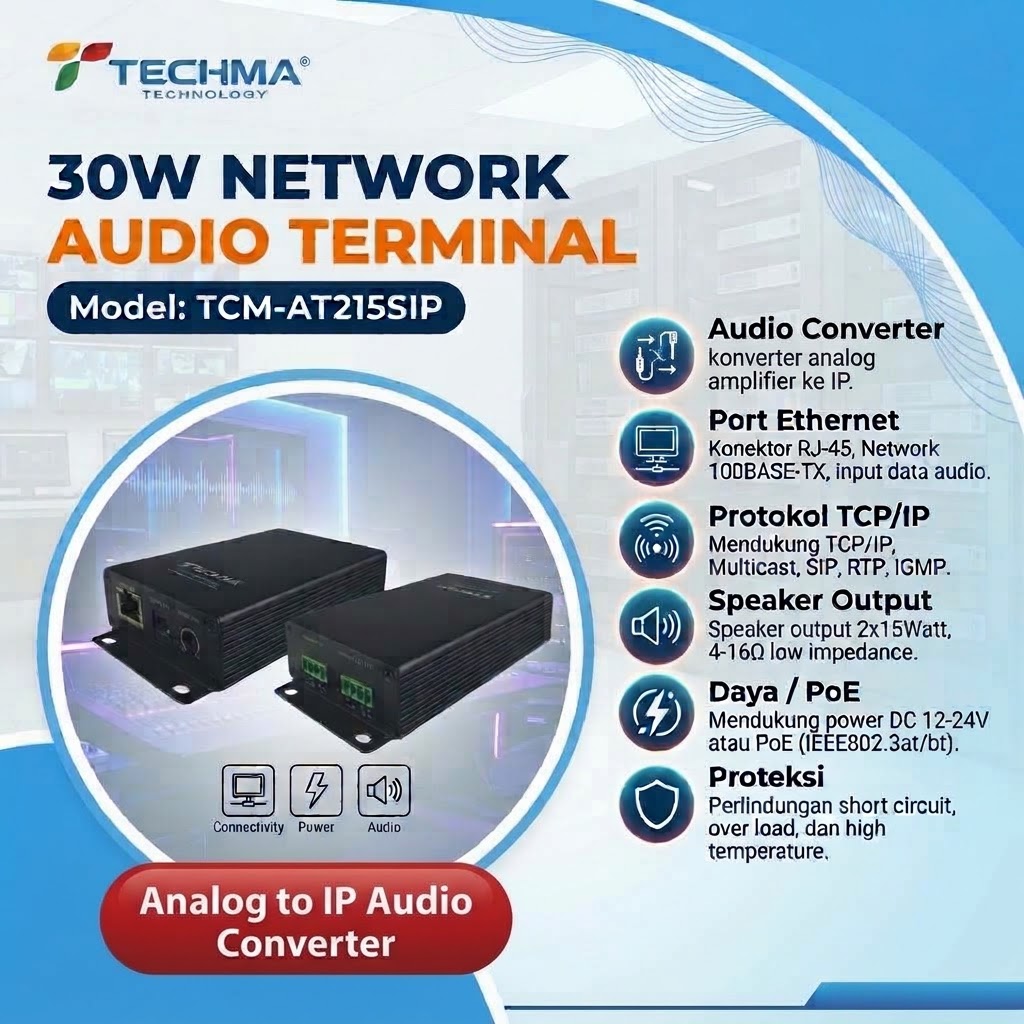 30W Network Audio Terminal  - TCM-AT215SIP