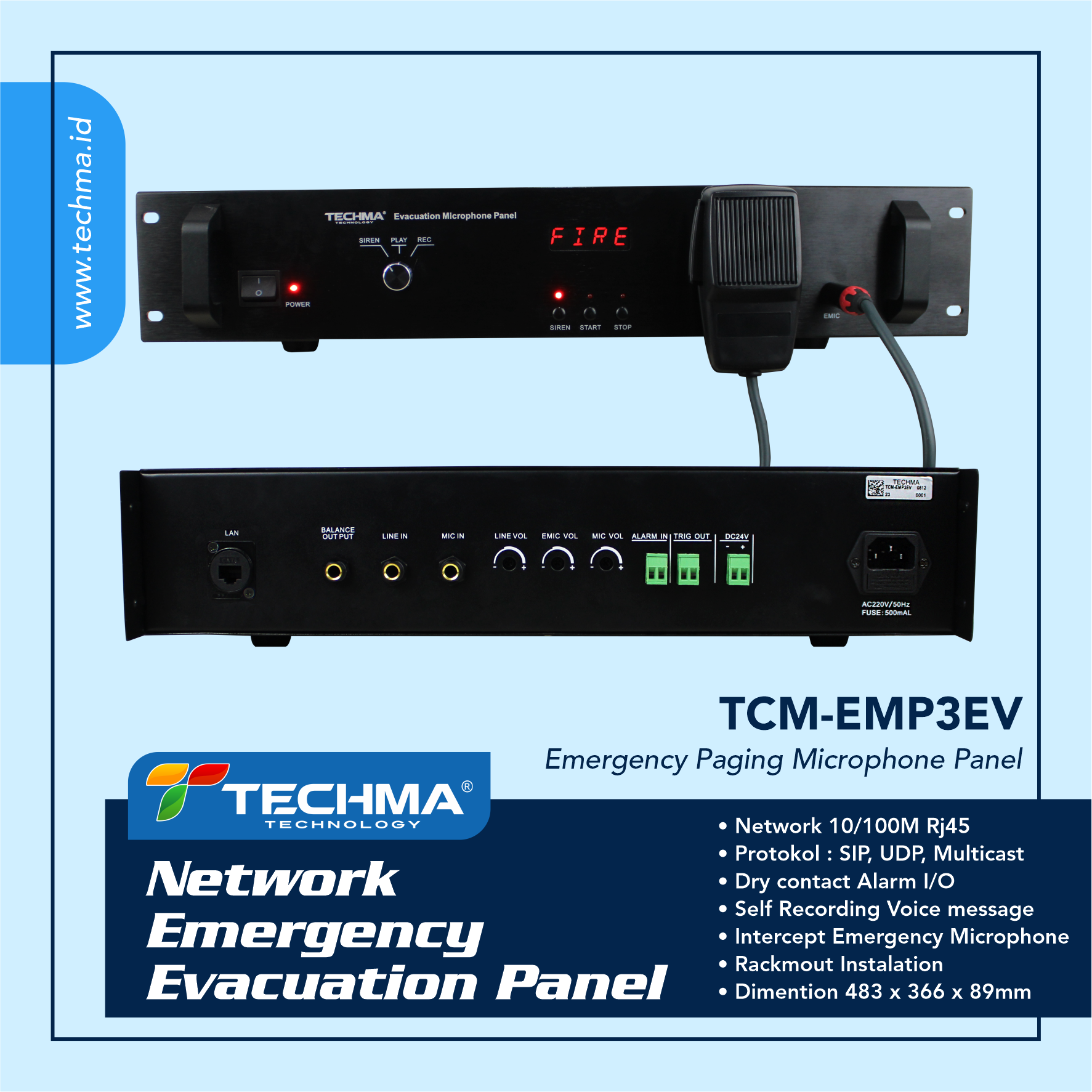 Network Emergency Evacuation Panel - TCM-EMP3EV