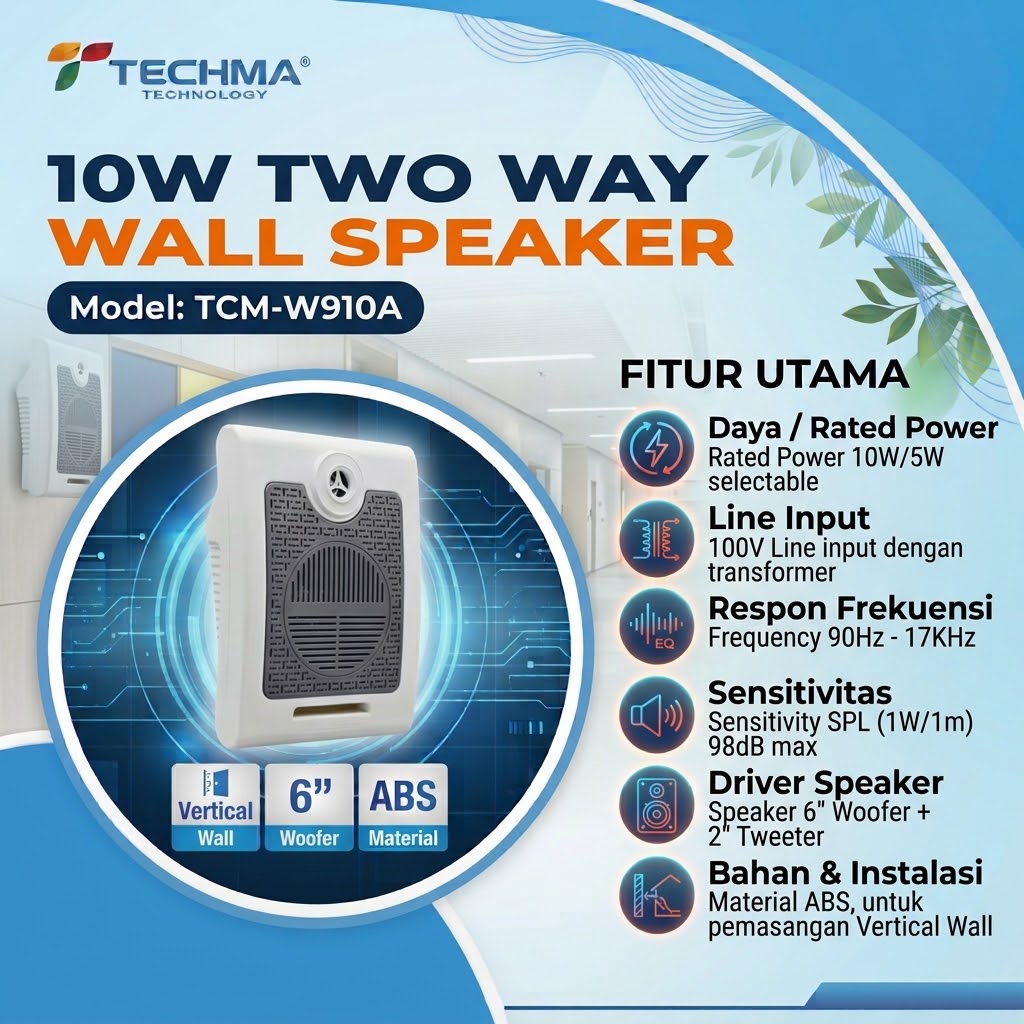 10W Analog Wall Speaker - TCM-W910A